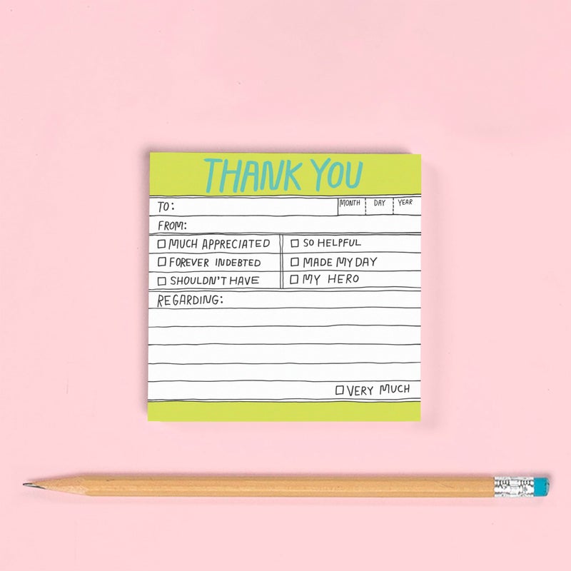 Knock Knock 8-Count Knock Knock Thank You Hand-Lettered Sticky Notes, Thank You Notes, 3 x 3-inches, 100 Sheets Each - Image 5